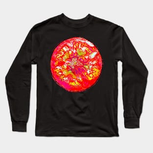 Retro Pop Art Tomato Slice Pattern Apparel Decor Long Sleeve T-Shirt